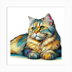 Feline Cat Creative Artwork Illustration 152 Art Print