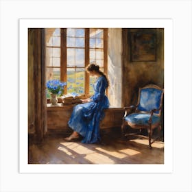 Girl By The Window Art Print