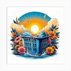 Laundry day and laundry basket 13 Art Print