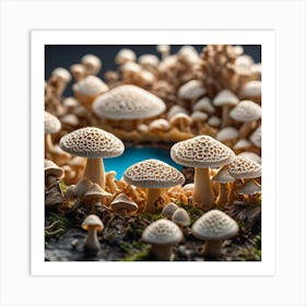 Mushrooms In The Forest 4 Art Print