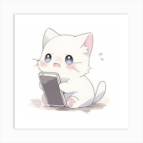 Cute Kawaii Cat Art Print