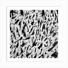 Black And White Brushstrokes Art Print