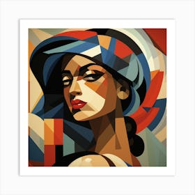 Cubism Ecuadorian Woman 04+ Art Print