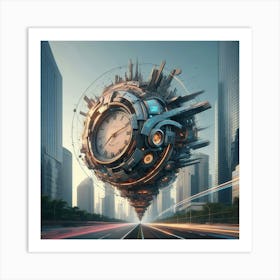 Futuristic Clock Art Print