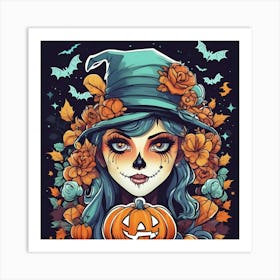 Halloween Girl 2 Art Print