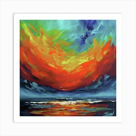 Chromatic Chaos - Abstract Expressionist Eruption Art Print