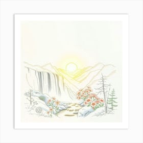 Sunrise In The Mountains 3 Art Print