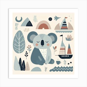 Scandinavian style, Koala 1 Art Print