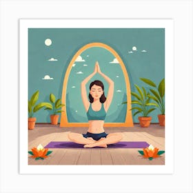 Yoga In The Room Art Print