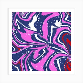 Pink And Blue Marble Pattern Art Print