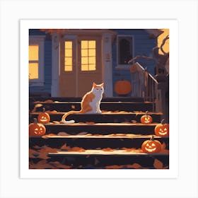 Halloween Cat 18 Art Print