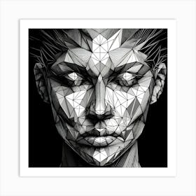 Polygonal Face 2 Art Print