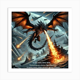 Blaze Wyverns Scorching Dive Art Print