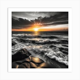 Sunset At The Beach 447 Art Print