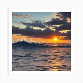 Sunset Over The Ocean Art Print