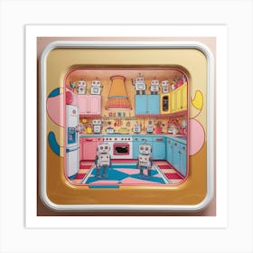 Robots In The Kitchen Art Print