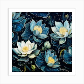 Lotus Flowers Art Print