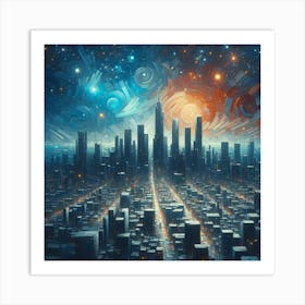 Futuristic Cityscape 1 Art Print