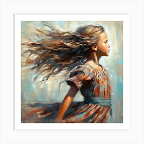 Girl With Long Hair 1 Art Print