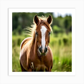 Grass Horse Mammal Animal Head Steady Offspring Beauty Riding Horse Mare Dam Cute Streng Art Print