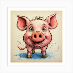 Pig Drawing 3 Art Print