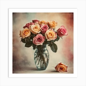 Roses In A Vase 4 Art Print