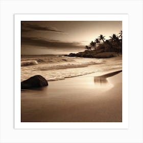 Sepia Beach 1 Art Print