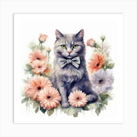 Cat With Bow Tie Art Print