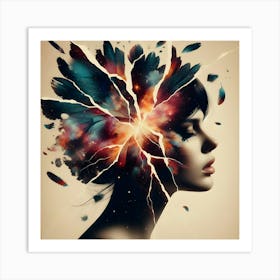 Woman With A Broken Head Art Print