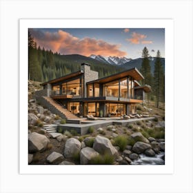 Modern Mountain Home 1 Art Print