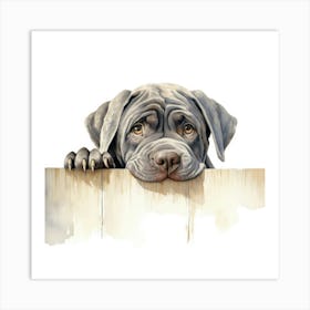 Dog On A Fence 2 Art Print