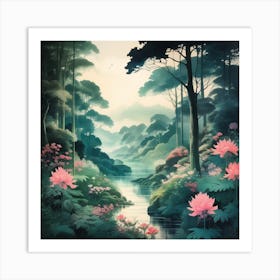 Lotus In The Forest Art Print