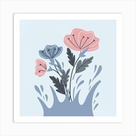 Flowers In Water Art Print