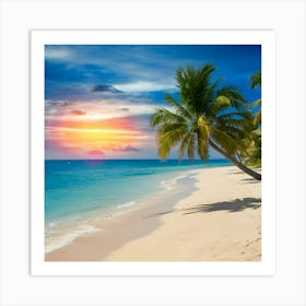 Sunset On The Beach Art Print