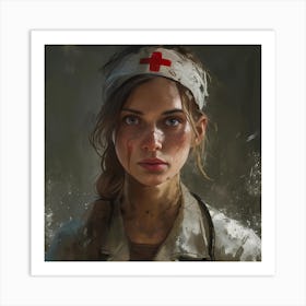 1000 Yard Stare Nurse Art Print