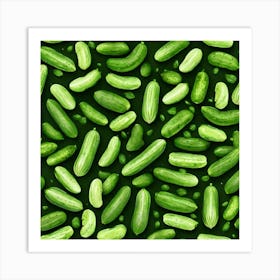 Seamless Pattern Of Cucumbers 1 Art Print