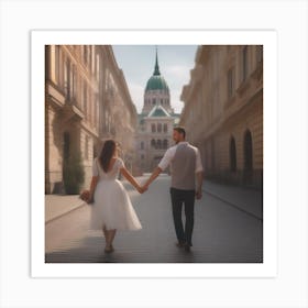 Couple In Budapest Art Print