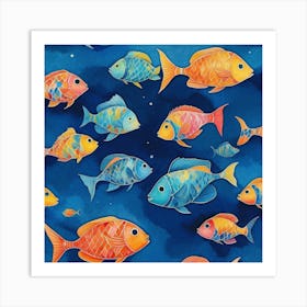 Colorful Fishes Art Print