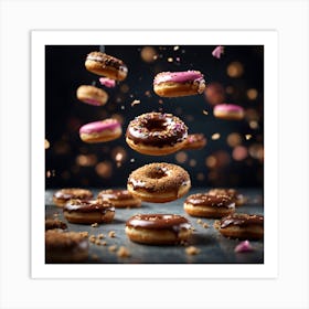 Donuts In The Air Art Print