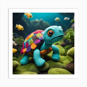 Crocheted Turtle Art Print