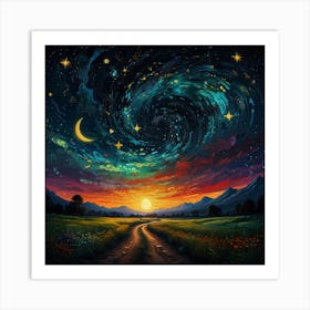 Night Sky With Stars 2 Art Print