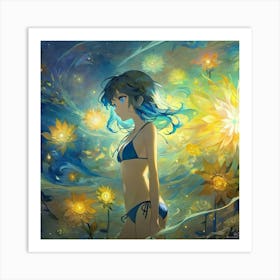 Anime Girl In Bikini jk Art Print