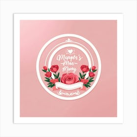 Roses On A Pink Background Art Print