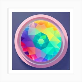 Circle Colorful Rainbow Spectrum Button Gradient Psychedelic Art Print