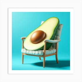 Avocado On A Chair Art Print