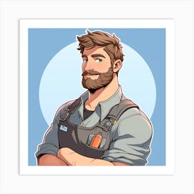 Bearded Man Art Print