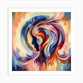 Abstract Of A Woman'S Head Art Print