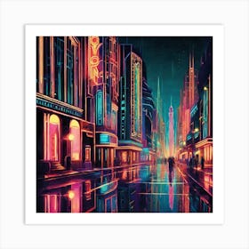 Neon City 5 Art Print