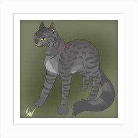 Grey Cat With Yellow Eyes Art Print