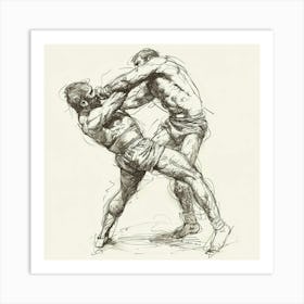 A Greco Roman Wrestling Hand Drawn Sketch Illust 1719334516 3 Art Print